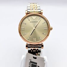 NEW GENUINE EMPORIO ARMANI GIANNI LADIES WATCH AR1840 BNIB ROSE GOLD & SILVER