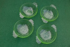  Four Vintage Art Deco Green Glass Ice Cream Sundae Dishes