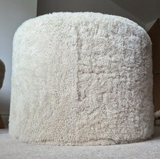 Heal's Ziggy sheepskin footstool in clotted cream