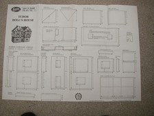 Hobbies plans of Tudor Dolls House 24 1/4" x 10" base size plan 752 good conditi