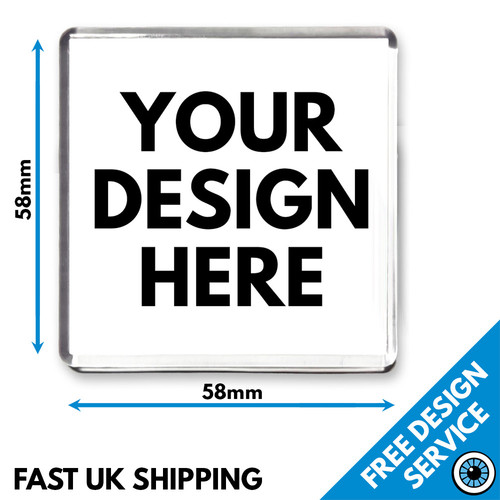 58mm custom printed - printed, square