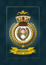 HMS SERAPH FRAMED SHIPS CREST