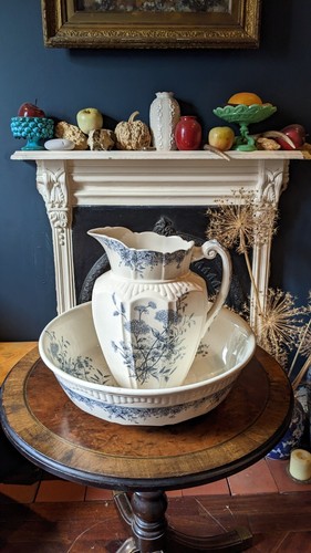 Antique wash jug and - wash, bowl