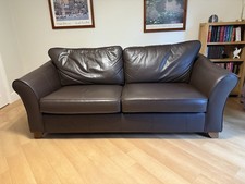 Marks & Spencer Abbey Leather Sofa Brown Large 3 Seater