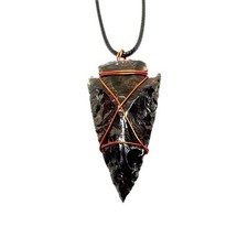 Obsidian arrowhead pendant - obsidian,