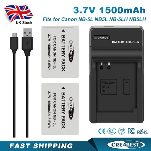 2pcs nb5l battery charger for - 2pcs,