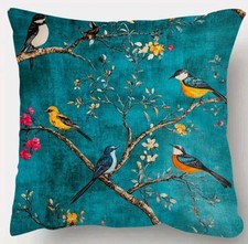 Luxury Teal Cushion Cover Bird