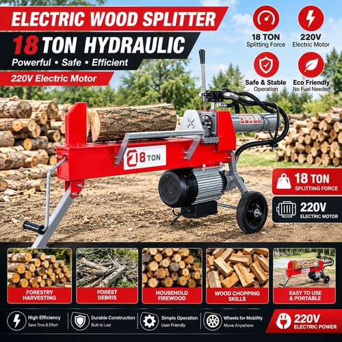 Ton electric log splitter - log,