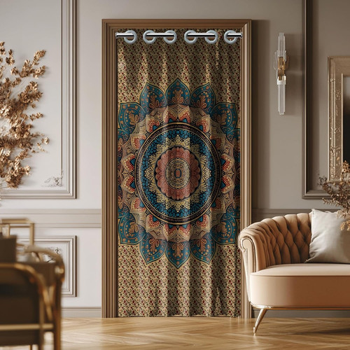 Retro mandala pattern door - retro,