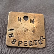  VINTAGE , H M INSPECTOR  COLLIERY BRASS PIT CHECK TOKEN