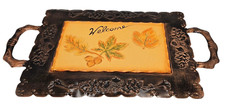 Vintage 90s welcome tin tray - vintage,