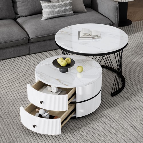 Round nesting coffee tables - round,