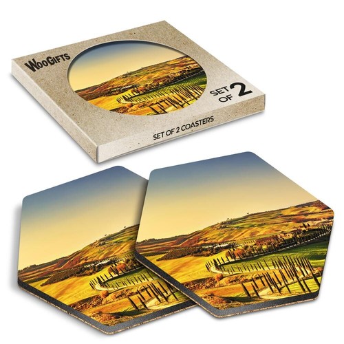 Hexagon mdf coaster - coaster, tuscany