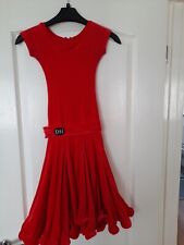 Juvenile latin dress  DSI red, 8-11 years old