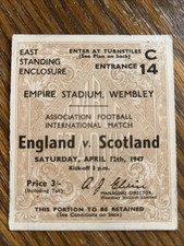 England V Scotland Match Ticket 12/04/1947