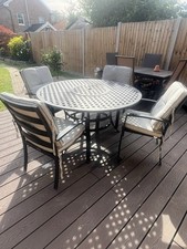 “Hartman” Dining Table and 4 Chairs Set - Cast Iron