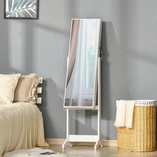 White Lockable Jewelry Cabinet