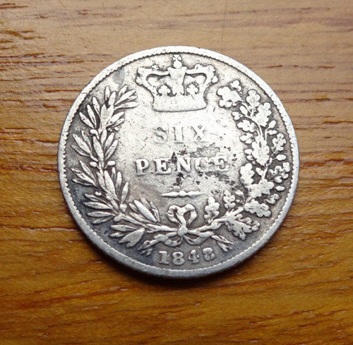 Queen victoria silver sixpence - queen,