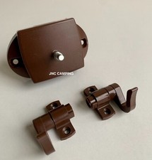 Toilet door push button catch - door,