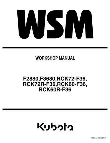 Kubota 2880 3680 rck - f, 3680,rck