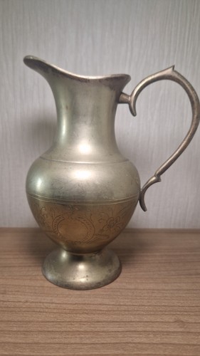 Vtg brass water - water, footed