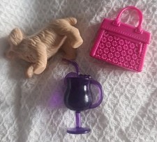 2 X Barbie Accessories - Dog And Bag.  Used