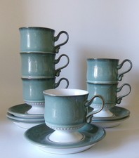 SIX DENBY CASTILE GREEN  CUPS