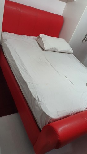 Double bed red - bed,