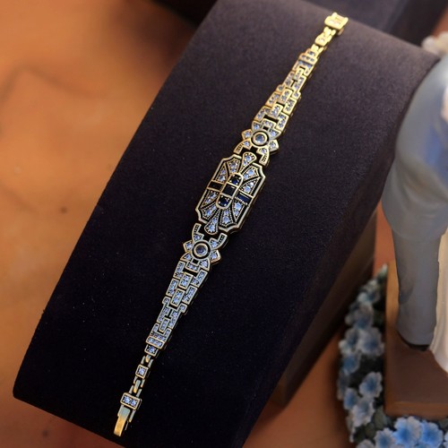 Antique gold bracelet - gold, deco