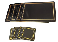 4 Black & gold Placemats &