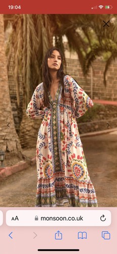 Monsoon ivory print dress - ivory, 10