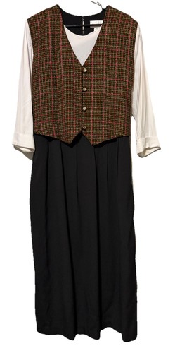 Vintage 80s plaid tie back - vintage,