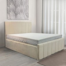 Velvet Ottoman Storage Bed Frame Gas Lift 4ft6 Double 5ft King Black Grey Cream