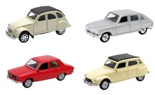 Set of 4 cars Citroën Renault 3 inches (7cm) Welly Toy Model Diecast WEL14