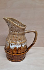 Vintage Drip Glaze Stoneware Barrel  Pitcher- VGC
