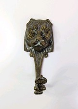 Vintage Brass Tiger Wall Hook Hanger 4.5"