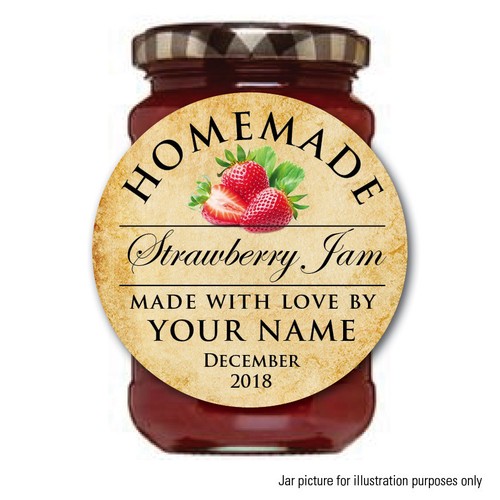 Personalised jam pot lid jar - pot,