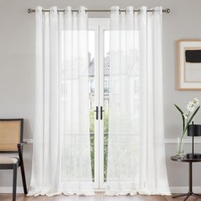 White eyelet voile window - white,