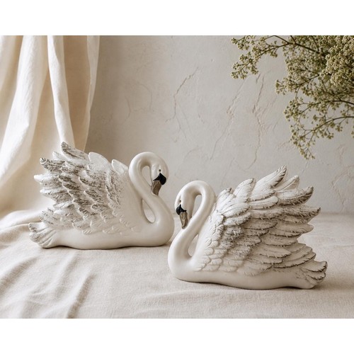 Vintage chalkware swan wall - chalkware,