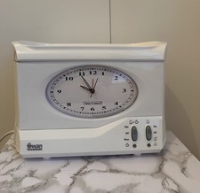 Swan Retro Teasmade Clock & Tea Maker – White – New (Unused) but Cosmetic Damage