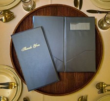 10/20 Check Presenters: 5.5" x 10" Restaurant Bill Holder Gold Thank You Imprint