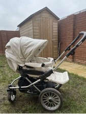 Emmaljunga White Leather Pram and Buggy Modial Bundle