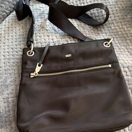 Dkny black logo woven nylon - black,
