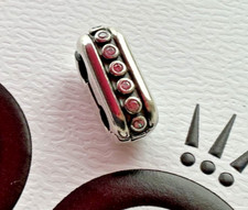 Genuine PANDORA SILVER Double Diva Pink CZ Clip - 790855PCZ