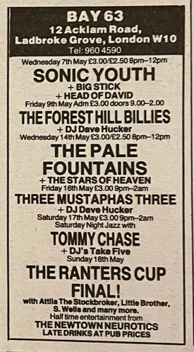 Sonic youth gig advert - -,