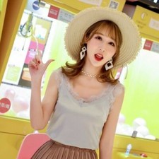 Women Lace Satin Vest Camisole Tank Tops Chemise Faux Silk Sleeveless Shirt