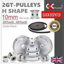 GT2 Pulley 10mm Timing Belt Smooth Tooth Idler Drive Pulley All bore sizes