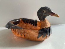 Vintage Wicker Duck Fruit Bowl