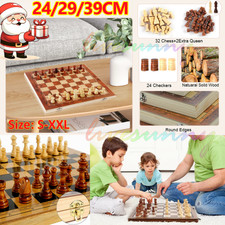 Large Chess Wooden Set Folding