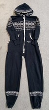 Norwegian Original One Piece Jumpsuit Unisex Leg Zip up Navy XS Pattern Comfy 